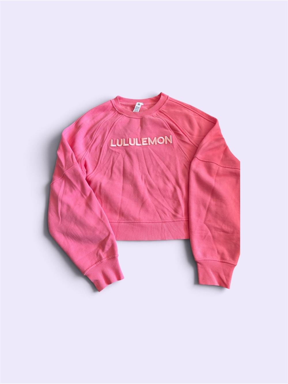 lululemon athletica Bright Pink Cropped Crew Sweatshirt